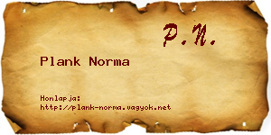 Plank Norma névjegykártya